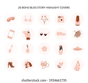 boho blog story highlight covers