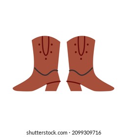 Boho boots hand drawn naive art