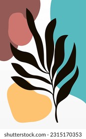 Boho Botanical Leaves Wall Art. Botanical Boho Shapes Wall Decor. Printable Boho Home Decor