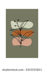 Boho Botanical Leaves Wall Art. Botanical Boho Shapes Wall Decor. Printable Boho Home Decor