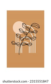 Boho Botanical Leaves Wall Art. Botanical Boho Shapes Wall Decor. Printable Boho Home Decor