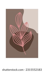 Boho Botanical Leaves Wall Art. Botanical Boho Shapes Wall Decor. Printable Boho Home Decor