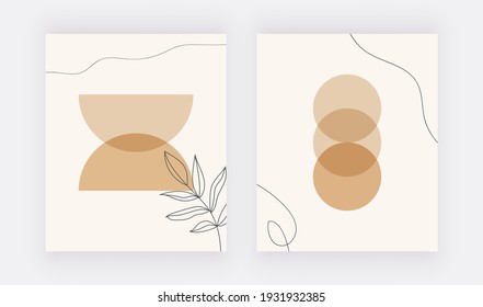 Huellas botánicas de arte en la pared. Diseño abstracto moderno