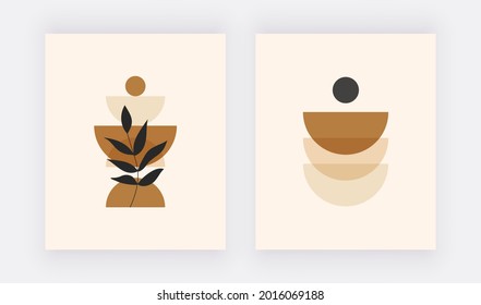 Boho botanical wall art prints. Vector geometric backgrounds