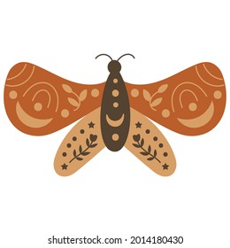 Boho Butterfly Design Element. Vector illustration.