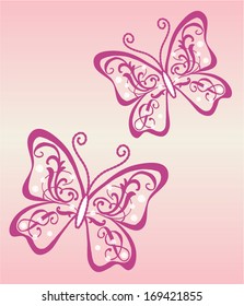 Boho Butterfly Vector Illustration