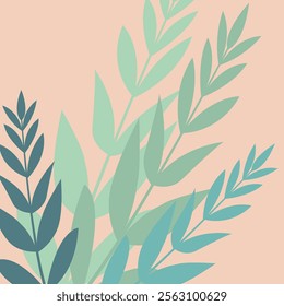 Boho Chic Backgrounds: Minimalist Tropical Leaf Designs with Monstera and Palm Leaves on Warm, Earthy