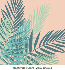 Boho Chic Backgrounds: Minimalist Tropical Leaf Designs with Monstera and Palm Leaves on Warm, Earthy