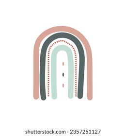 Boho chic rainbow, scandinavian abstract design. Print for children's theme. Ideal for cards, invitations, posters, paintings, children's party decorations.
Vector eps 10.