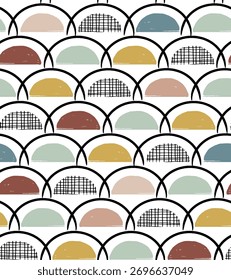 Boho Chic Scallop Pattern design illustration