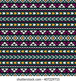 Boho chic seamless pattern with aztec motives. Folk style abstract background template for textile, phone cover, wrapping, gift cards, invitations, etc.
