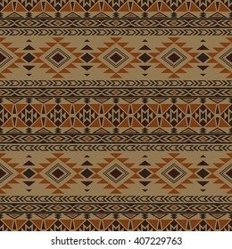 Boho chic seamless pattern with aztec motives. Folk style abstract background template for textile, phone cover, wrapping, gift cards, invitations, etc.