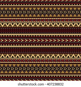 Boho chic seamless pattern with tribal aztec motives. Folklore stylized abstract background template for textile, phone cover, wrapping, gift cards, invitations, etc.