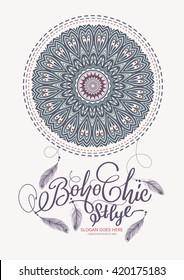 Boho Chic Style Elements. Vector Illustration.