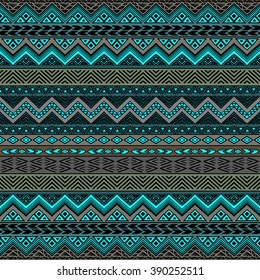 Boho chic style seamless pattern. Abstract hand drawn wallpaper with ethnic aztec ornament.