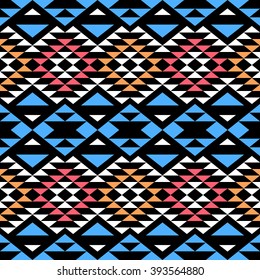 Boho chic style seamless pattern. Abstract wallpaper with ethnic aztec motives.