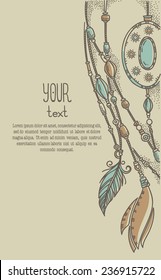 boho chic, vector hand drawn background