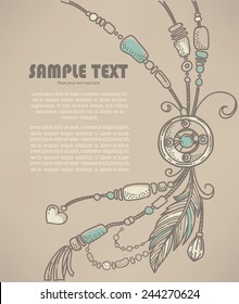 boho chic, vector hand drawn background