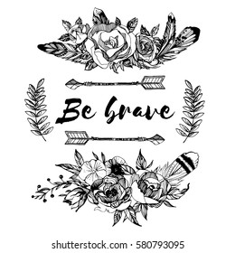 Boho chic Vector image Tribal design Tattoo ornament