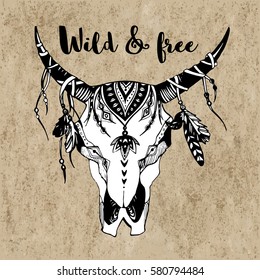 Boho chic Vector image Tribal design Tattoo ornament