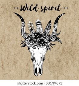 Boho chic Vector image Tribal design Tattoo ornament