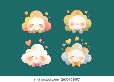 Boho Chic Watercolor Cloud Clipart