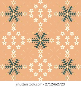 Fondo de repetición de copo de nieve y Navidades Boho.