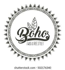 Boho circle bohemic and ornament design