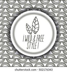Boho circle bohemic and ornament design