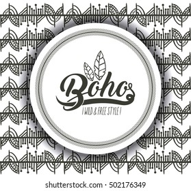 Boho circle bohemic and ornament design