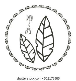 Boho circle bohemic and ornament design