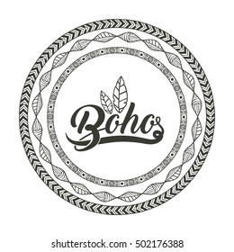 Boho circle bohemic and ornament design