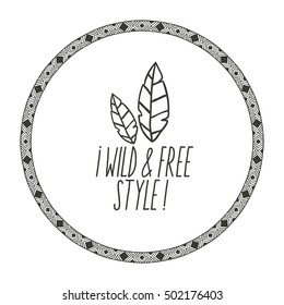 Boho circle bohemic and ornament design