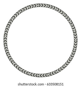boho circle icon. Bohemic ornament indian and decoration theme. Black and white design. Vector illustration
