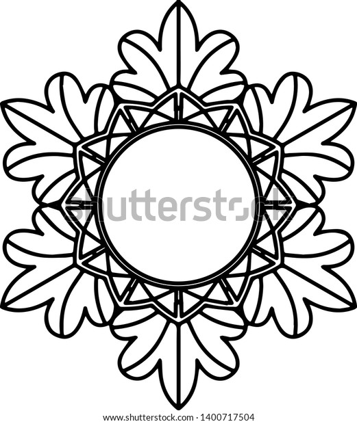 Boho Circle Mandala Monogram File Professionally Stock Vector