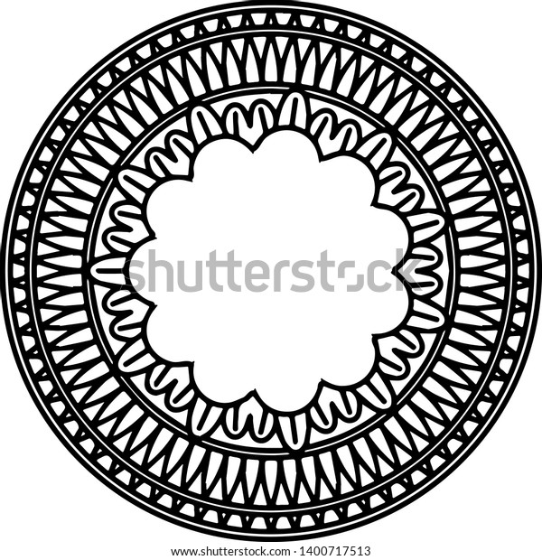 Boho Circle Mandala Monogram File Professionally Stock Vector