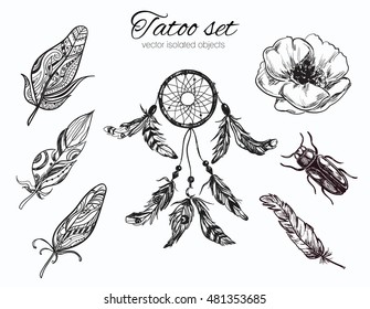 Boho collection. Tatoo set