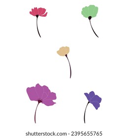 Flores de color boho. El estilo pintado a mano se puede utilizar como pintura decorativa.