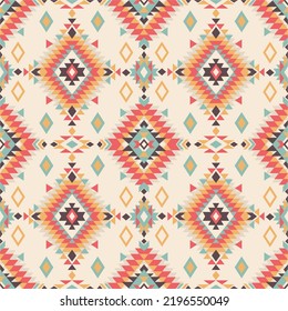 Boho colorful seamless pattern. Traditional ornament. Tribal pattern. Folk motif. Can be used for wallpaper, textile, invitation card, wrapping, web page background.