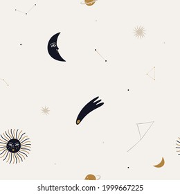 boho cosmos elements in modern style. for printing logos on fabric, paper and other designs.