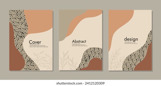 Boho cover book set. Collection of bohemian cover with abstract floral.  Good vibes only. flat vector illustrations.