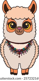 Boho Cute lama with necklace