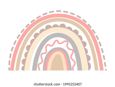 Boho Cute Rainbow Vector Pastel Colors Stock Vector (Royalty Free ...