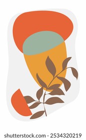 Boho Design abstrakte botanische Wandkunst. Moderne Poster Wandkunst Set boho botanisch zeitgenössisch