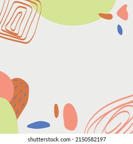 Boho design. Abstraction. Figures of balance, plants, nature