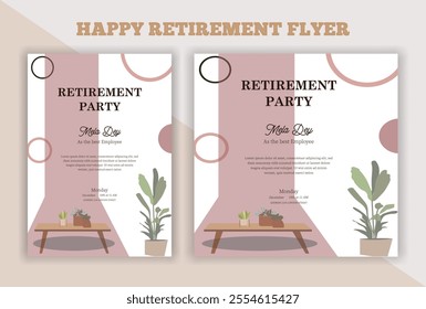 Boho design flyer, retirement flyer, Happy retirement flyer, retirement party invitation, square banner, Instagram story and a4 poster, vector illustration eps 10 banner, vector, pension, savings.