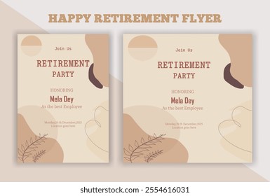 Boho design flyer, retirement flyer, Happy retirement flyer, retirement party invitation, square banner, Instagram story and a4 poster, vector illustration eps 10 banner, vector, pension, savings.