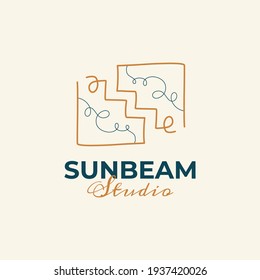 Boho doodle linear logo. Hand drawn simple logo icons . Abstract vector illustration.
