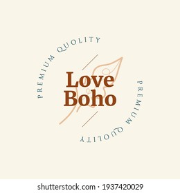 Logo lineal del doodle Boho. Iconos de logotipo dibujados a mano . Ilustración del vector abstracto.