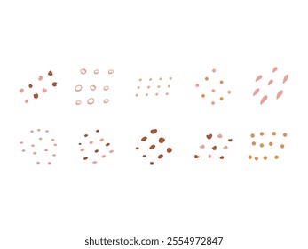 Boho Dotted Design Element Set 